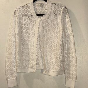 J. Crew White Cardigan size Medium